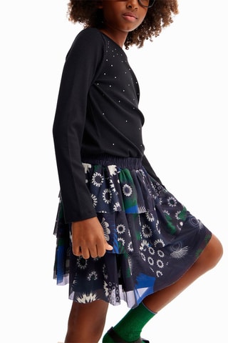 Jupe volantée - Bleu marine