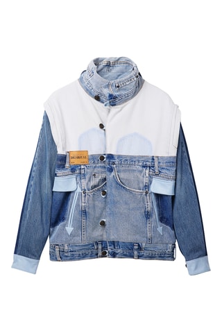 Veste en jean Mickey Disney - Bleu clair et blanc