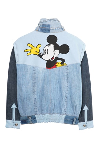 Veste en jean Mickey Disney - Bleu clair et blanc