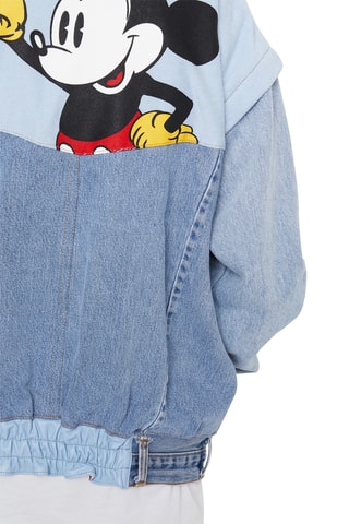 Veste en jean Mickey Disney - Bleu clair et blanc