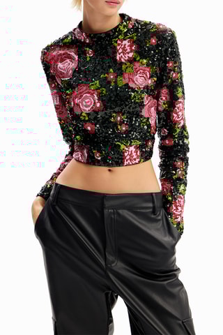 Crop top slim - Noir