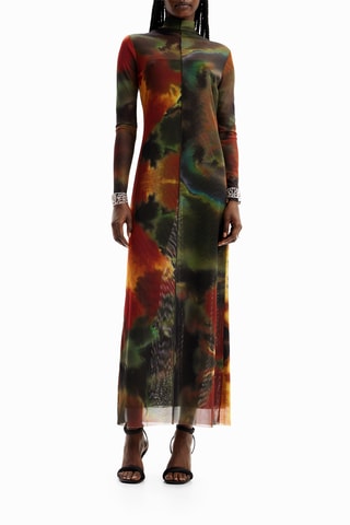 Robe longue tie and dye - Vert