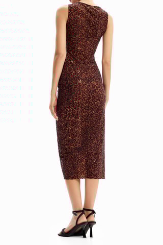 Robe midi - Marron