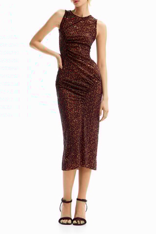 Robe midi - Marron