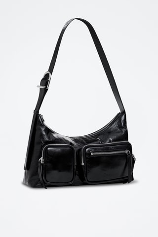 Sac porté épaule en cuir - Noir