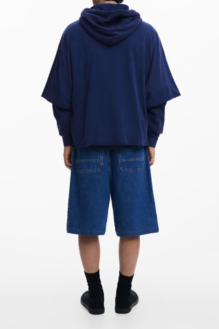 Sweat regular à capuche - Bleu marine