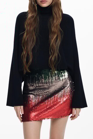 Minijupe - Kaki et argenté