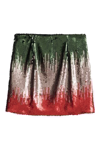 Minijupe - Kaki et argenté