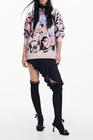 Pull regular à capuche - Rose