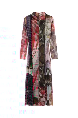 Robe longue - Kaki et rouge