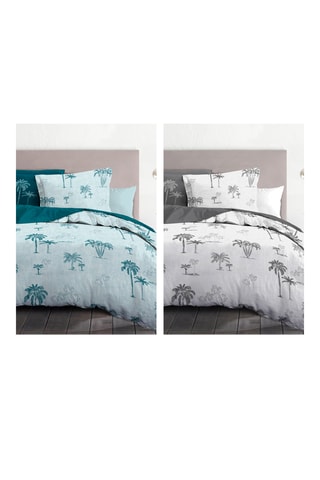 Conjunto de edredão em algodão 57 fios/cm² Tinghir - Branco e antracite