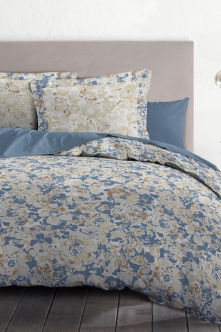 Conjunto de edredão em algodão 57 fios/cm² Camouflage - Branco e azul