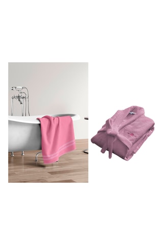 Roupão S e toalha - Rosa
