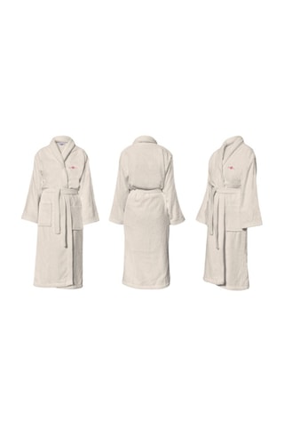 Roupão S e toalha - Cru