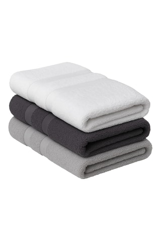 3 toalha de mãos Le temps d'un bain - Branco - 50 x 100 cm