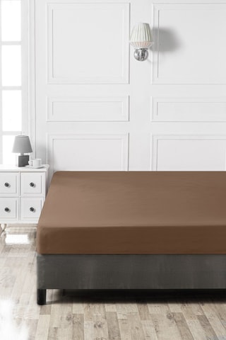 Drap-housse en coton 117 g/cm² - Marron