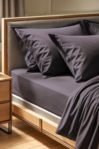 Drap-housse en coton renforcé 155 fils/cm² Tonne Grise - Gris foncé