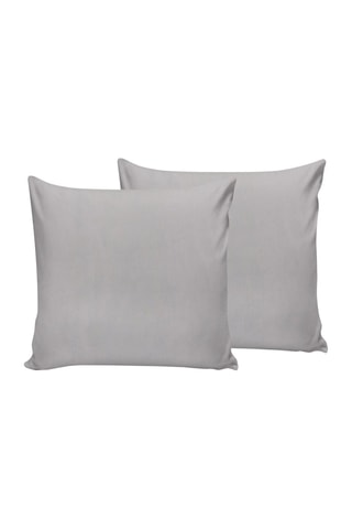 2 taies d'oreiller en coton 155 fils/cm² - Gris - 60 x 60 cm