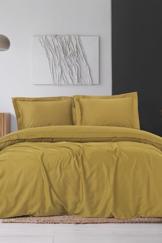 Parure de couette en satin de coton 83 fils/cm² - Moutarde