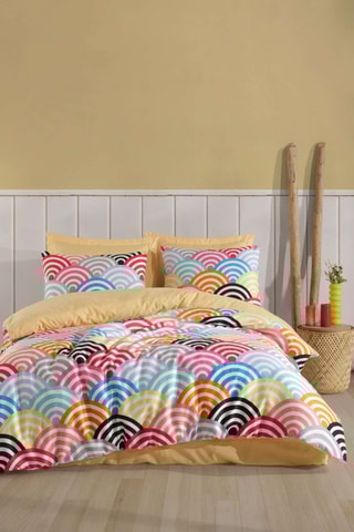 Parure de couette en coton 182 fils/m² Gokkusagi - Jaune