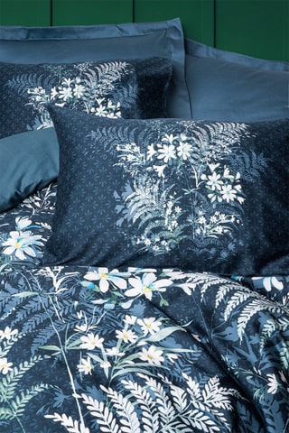 Parure de couette en satin de coton 82 fils/cm² Imvelo - Bleu et blanc