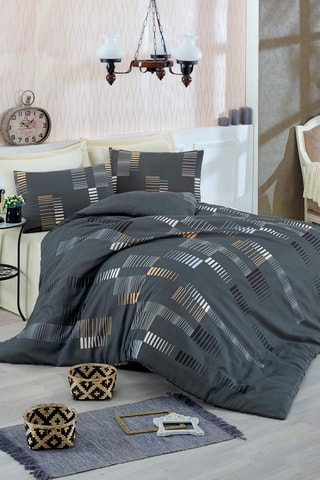 Parure de couette en coton 48 fils/cm² Trace - Anthracite