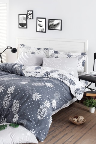 Parure de couette en coton 57 fils/cm² Night - Gris