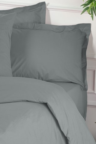 Housse de couette en coton renforcé 155 fils/cm² Tonne Verte - Gris