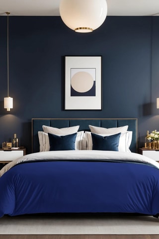 Housse de couette en coton renforcé 155 fils/cm² Tonne Bleue - Bleu foncé