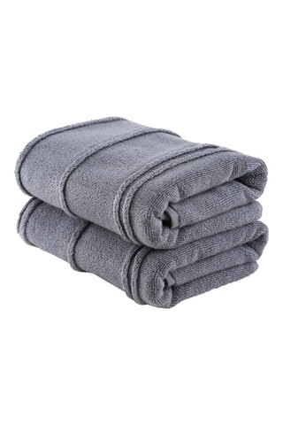 2 serviettes de toilette Arden - Gris - 50 x 90 cm