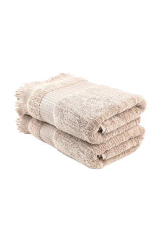 2 serviettes de toilette - Beige - 50 x 90 cm