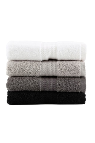 4 serviettes de toilette en fibres de bambou - Gris - 50 x 90 cm