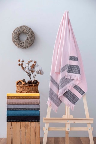 Drap de douche Twins - Rose poudré - 75 x 150 cm