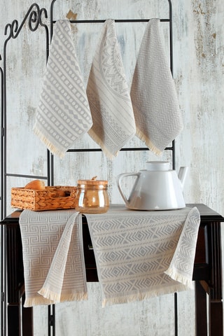 5 serviettes de toilette Maya - Gris - 38 x 65 cm