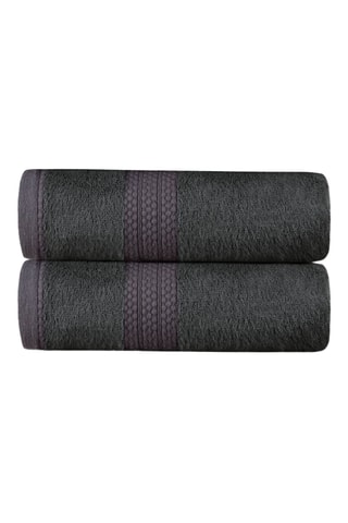 2 serviettes de toilette Delux - Anthracite - 50 x 90 cm