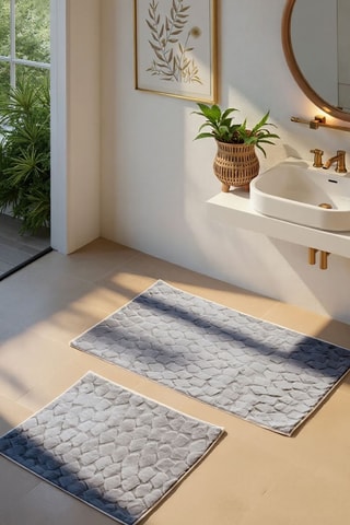 2 tapis de bain Rabbit - Anthracite - 60 x 100 cm et 50 x 60 cm