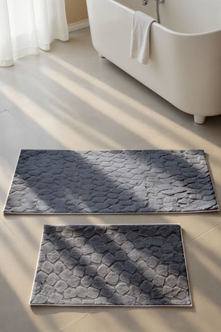 2 tapis de bain Rabbit - Anthracite - 60 x 100 cm et 50 x 60 cm