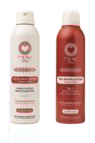 Lot Deo Douche & Lait Corps Sweet Litchi - La délicieuse