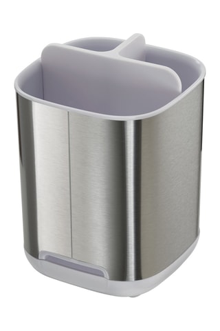 Tandenborstelhouder EasyStore Steel - Zilverkleurig en Wit