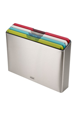 4 Snijplanken en Roestvrijstalen Opbergbak Folio Icon Steel  - 24 x 34 cm