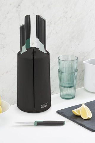 5-deilge Roestvrijstalen Japanse Messenset met Messenblok Elevate Edition Sage