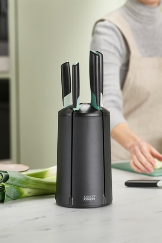 5-deilge Roestvrijstalen Japanse Messenset met Messenblok Elevate Edition Sage