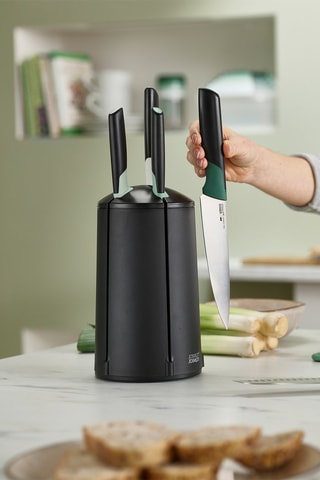 5-deilge Roestvrijstalen Japanse Messenset met Messenblok Elevate Edition Sage