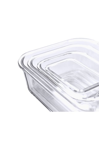 4 Borosilicaatglazen Bewaarbakjes Nest™ - 130 ml tot 2,5 l