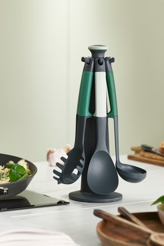 Roterende Houder met 6 Stuks Keukengereu Elevate Edition Sage 