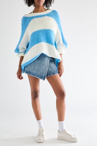 Pull oversize en laine et mohair - Bleu clair