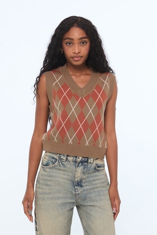 Pull sans manches - Marron