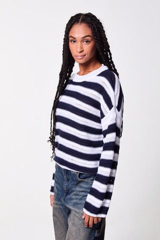 Pull Bleu marine et blanc