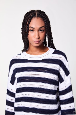 Pull Bleu marine et blanc