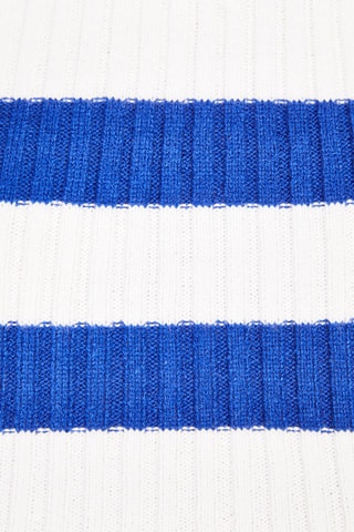 Pull court - Blanc et bleu cobalt